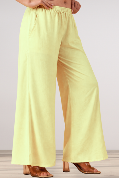 Lemon Rayon Loose Palazzo