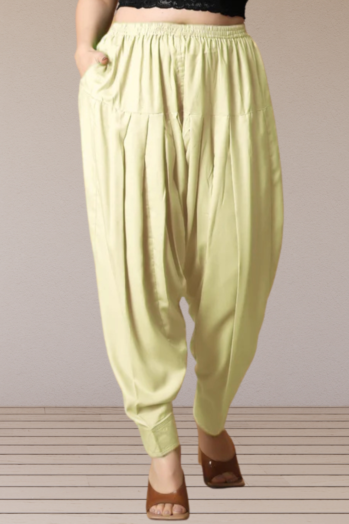 Lemon Rayon Pleated Salwar