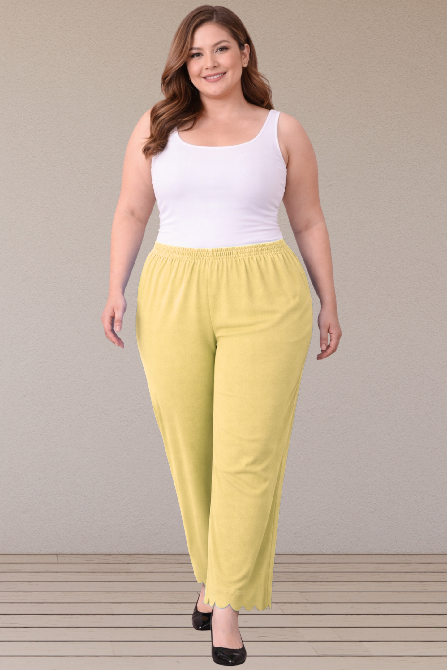 Lemon Scallop Cut Palazzo