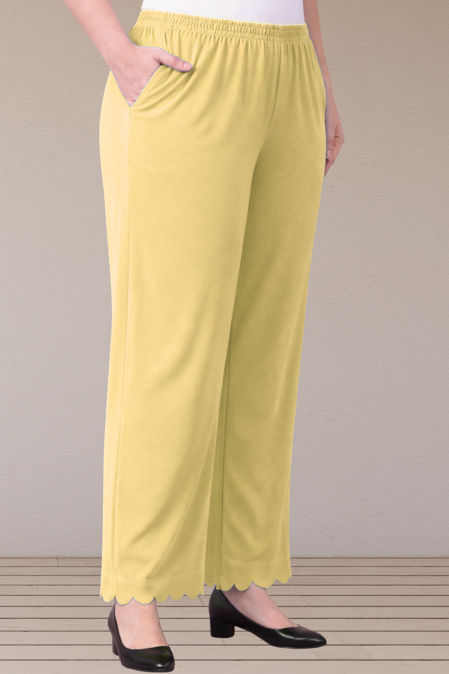 Lemon Scallop Cut Palazzo