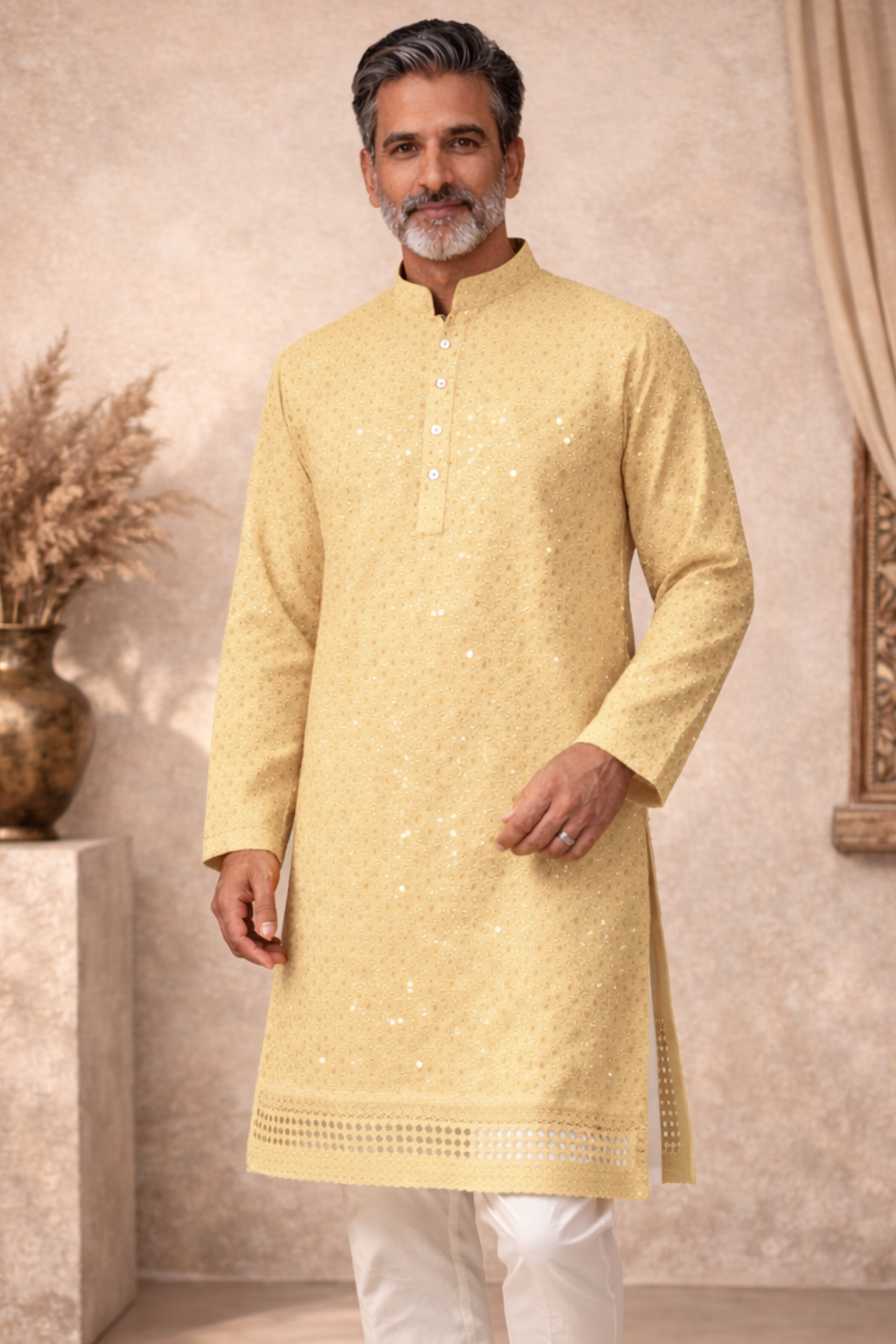 Golden Aura Sequined Kurta Pajama