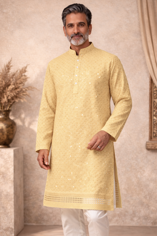 Golden Aura Sequined Kurta Pajama