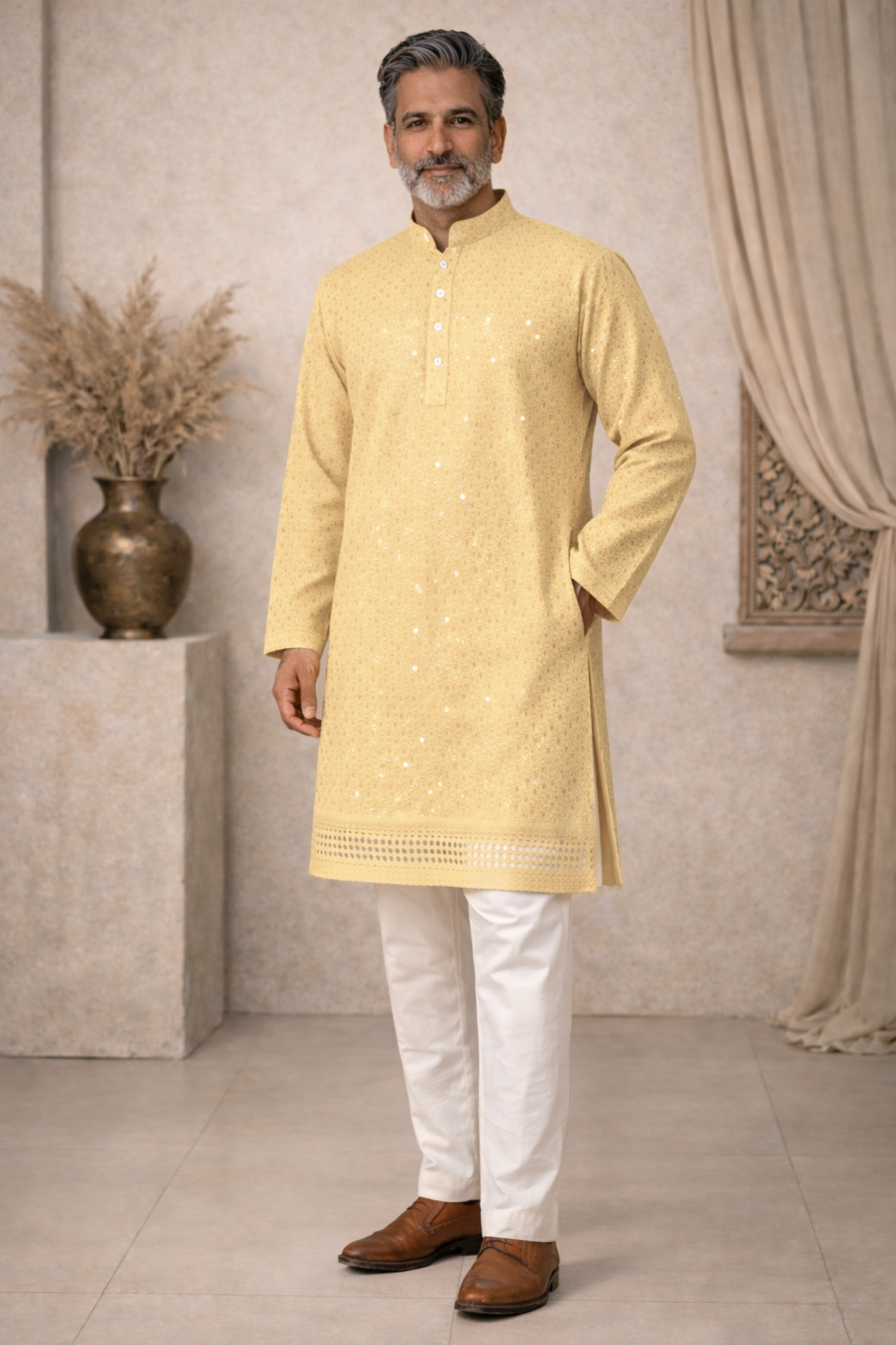 Golden Aura Sequined Kurta Pajama