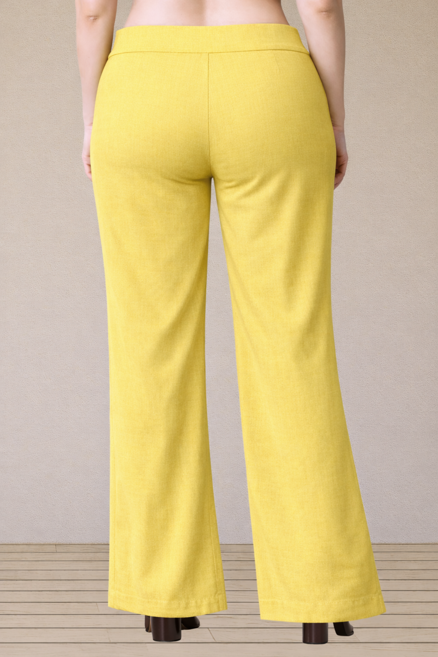 Lemon Wide Leg Slub Pants