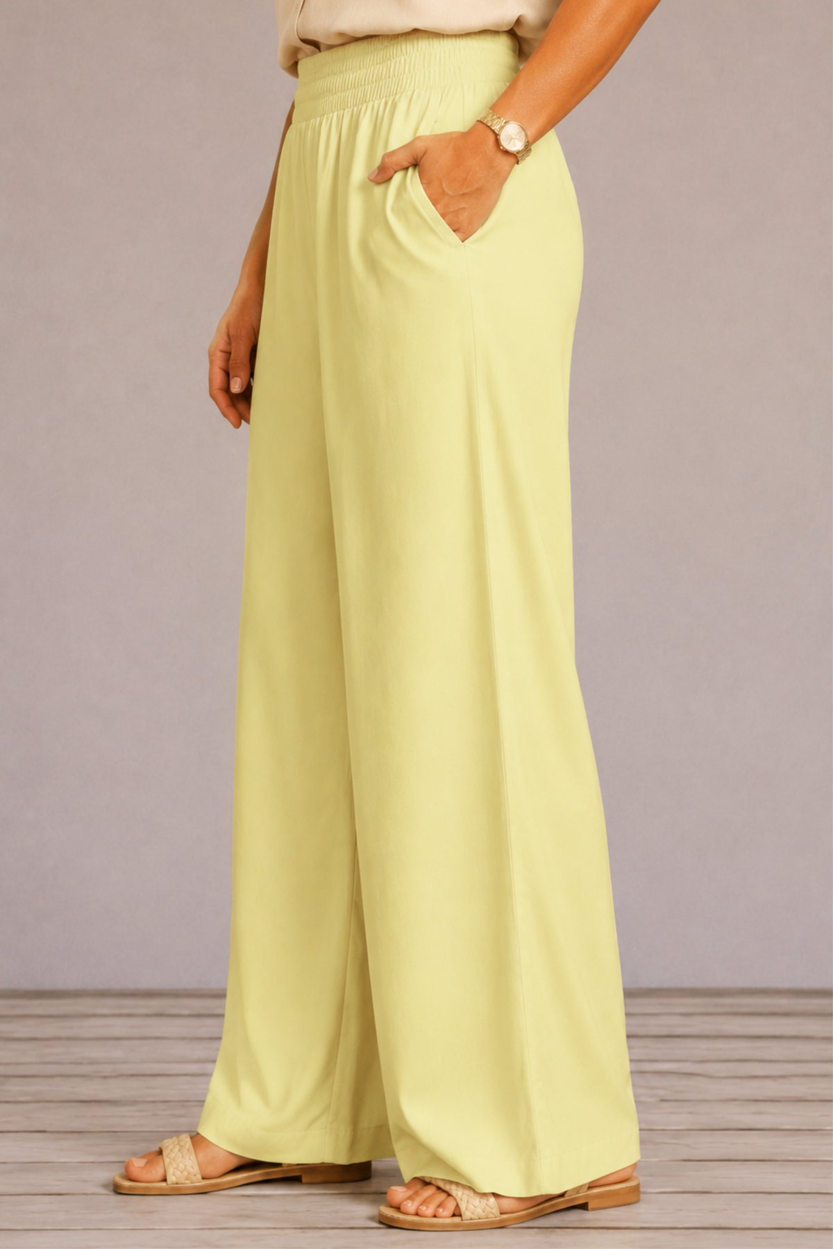 Lemon Flared Palazzo Pant
