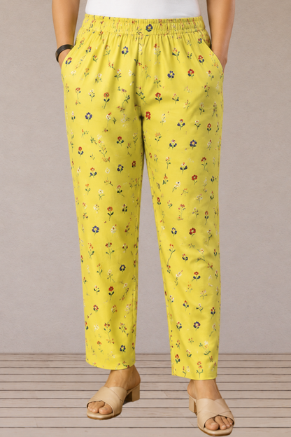 Lemon Printed Lycra Pant