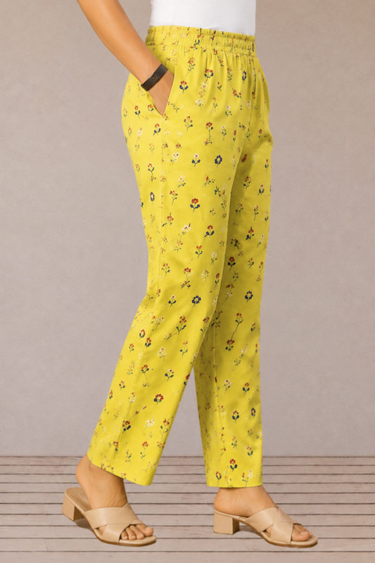 Lemon Printed Lycra Pant