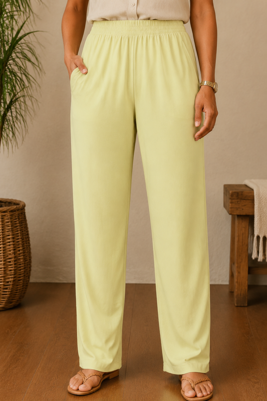 Lemon Yellow Rayon Kurti Pant