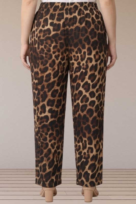 Leopard Print Straight Pants