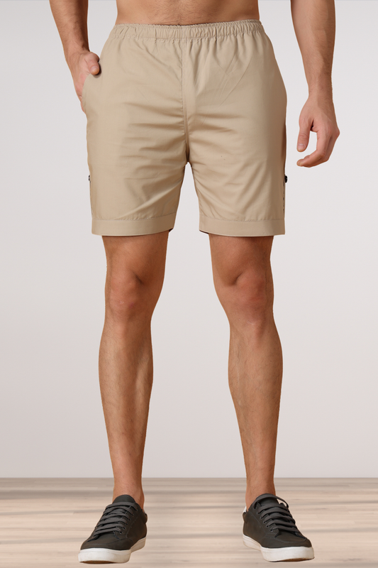 Light Beige Cotton Shorts