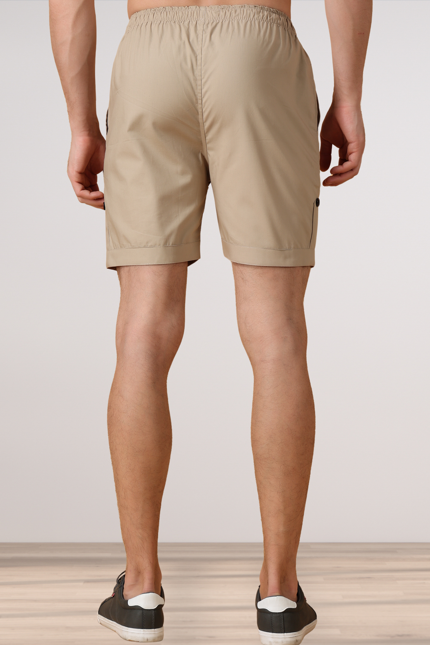 Light Beige Cotton Shorts