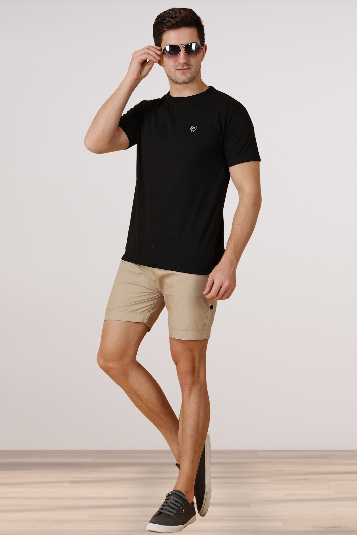 Light Beige Cotton Shorts