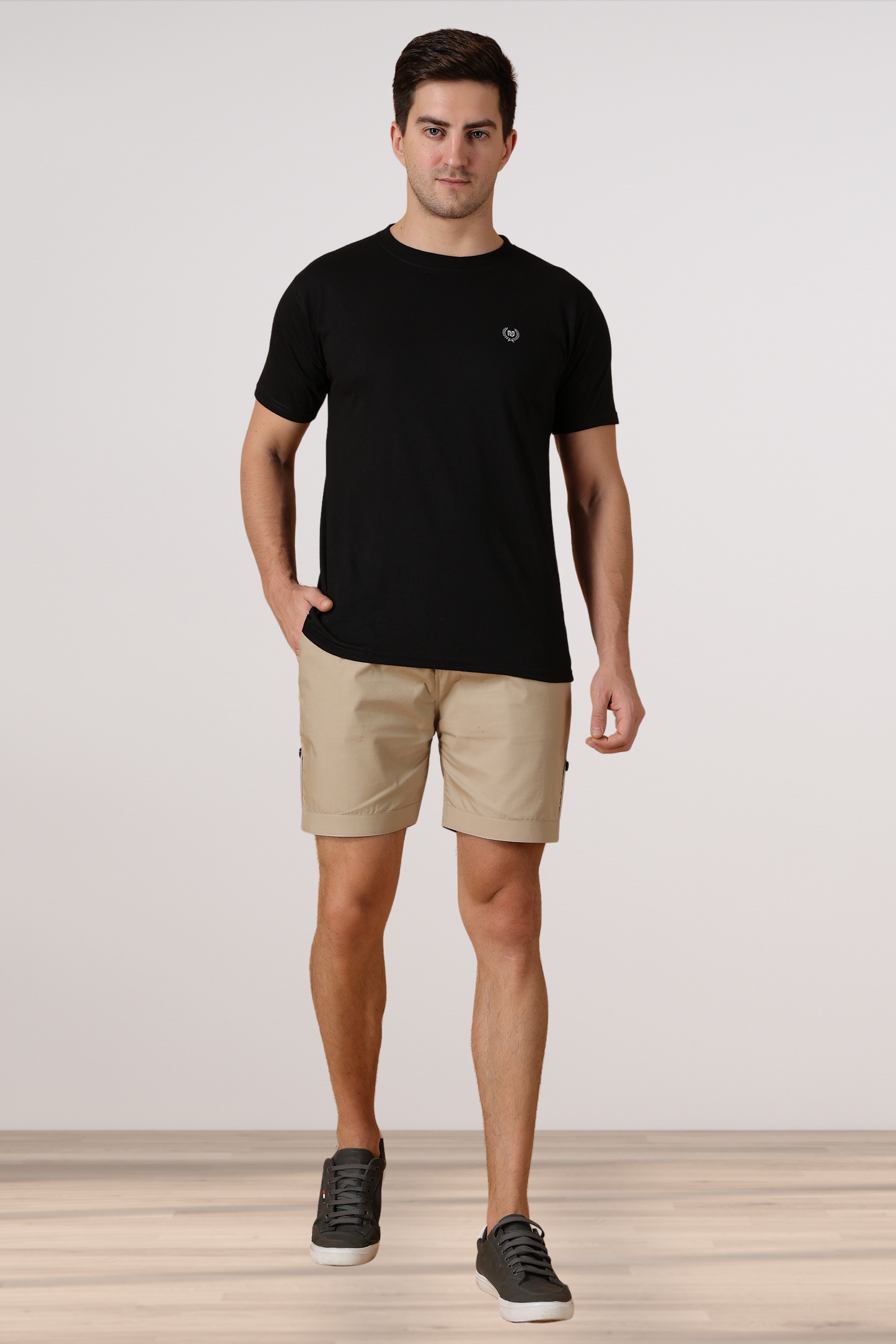 Light Beige Cotton Shorts