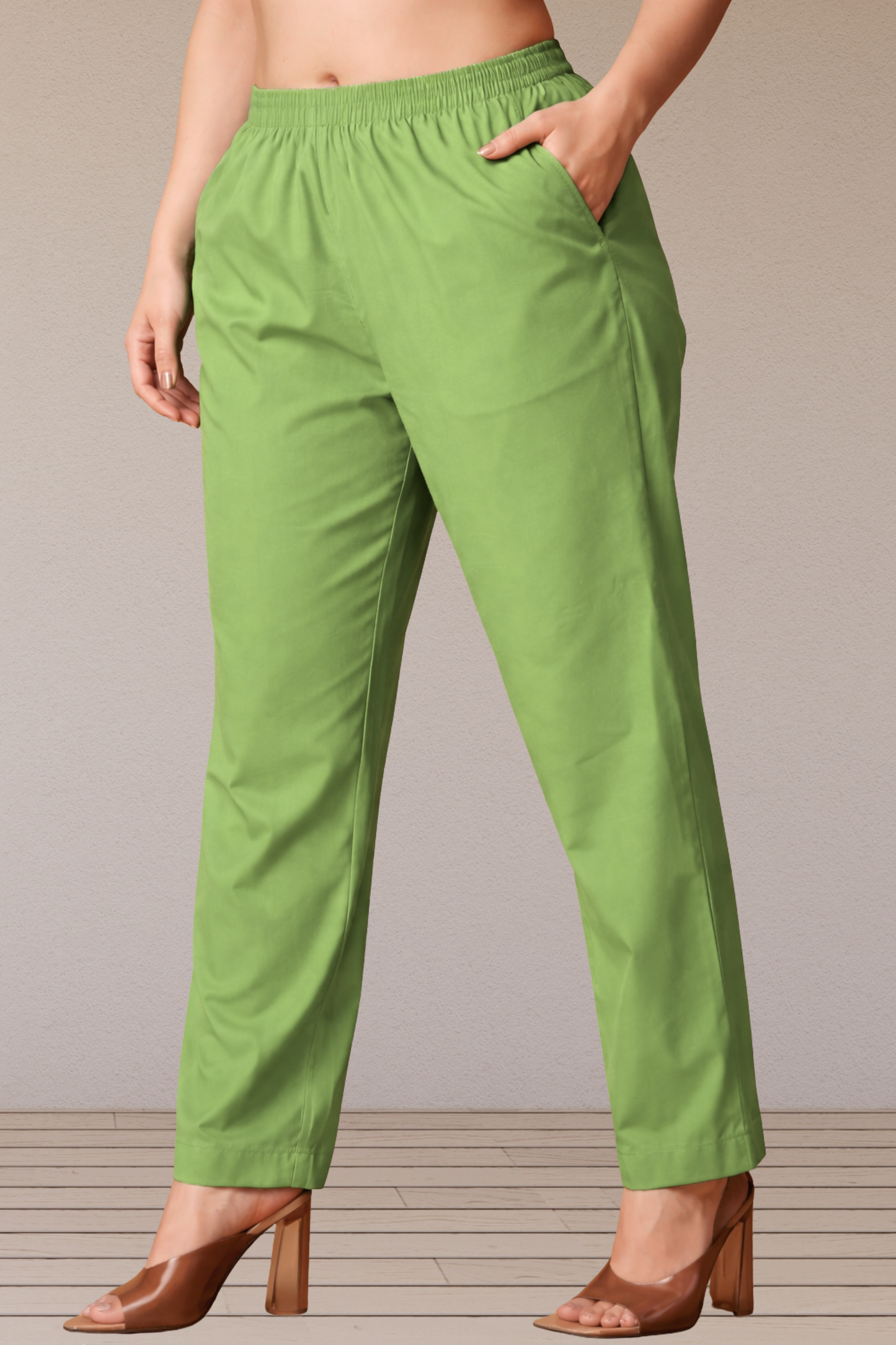 Light Green Cotton Kurti Pant