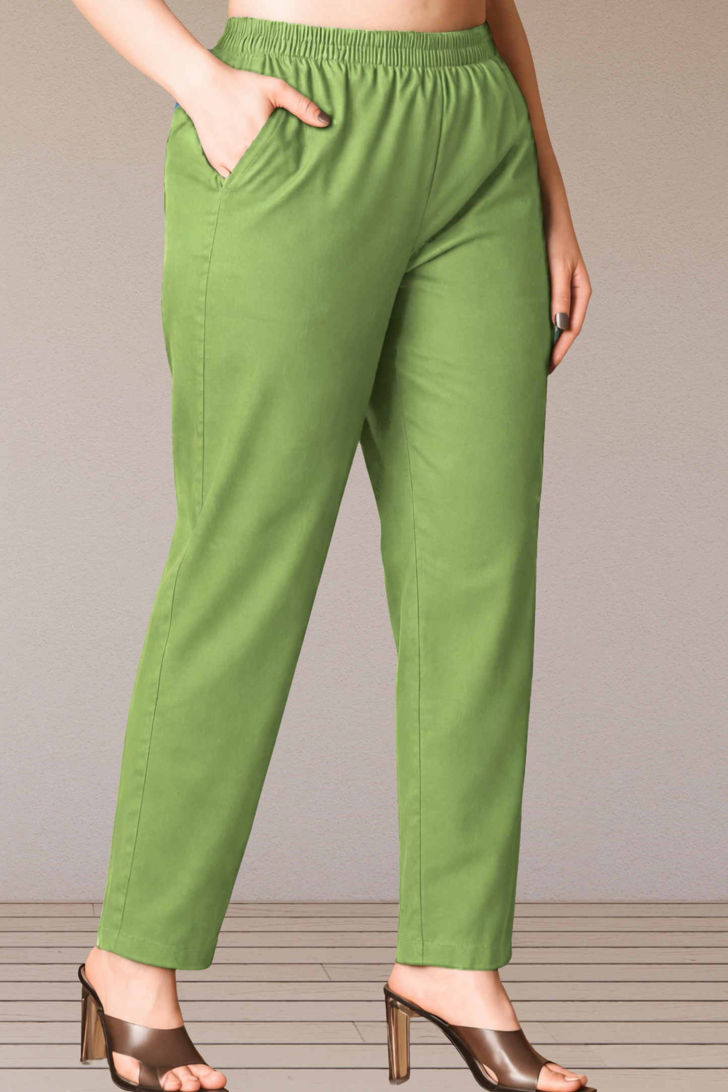 Light Green Cotton Kurti Pant