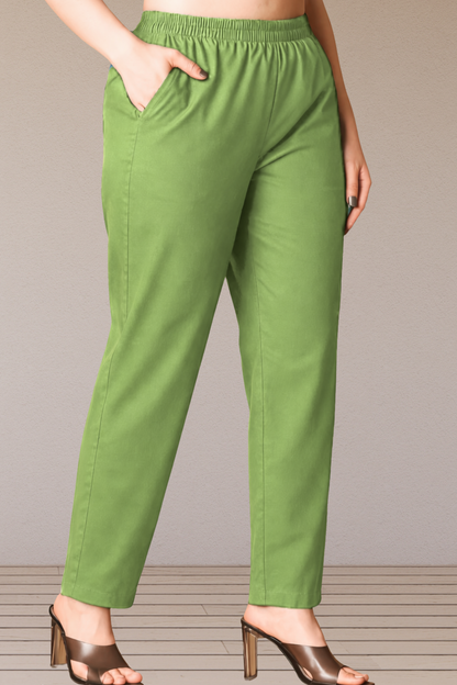 Light Green Poplin Cotton Pant