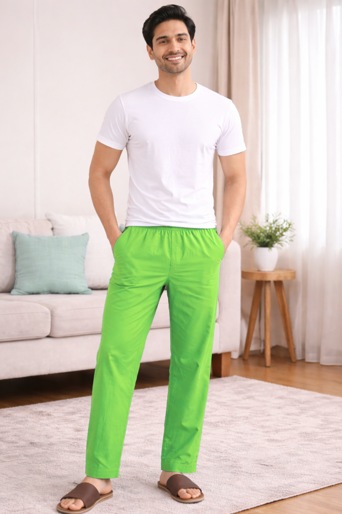 Light Green Cotton Pant Pajama