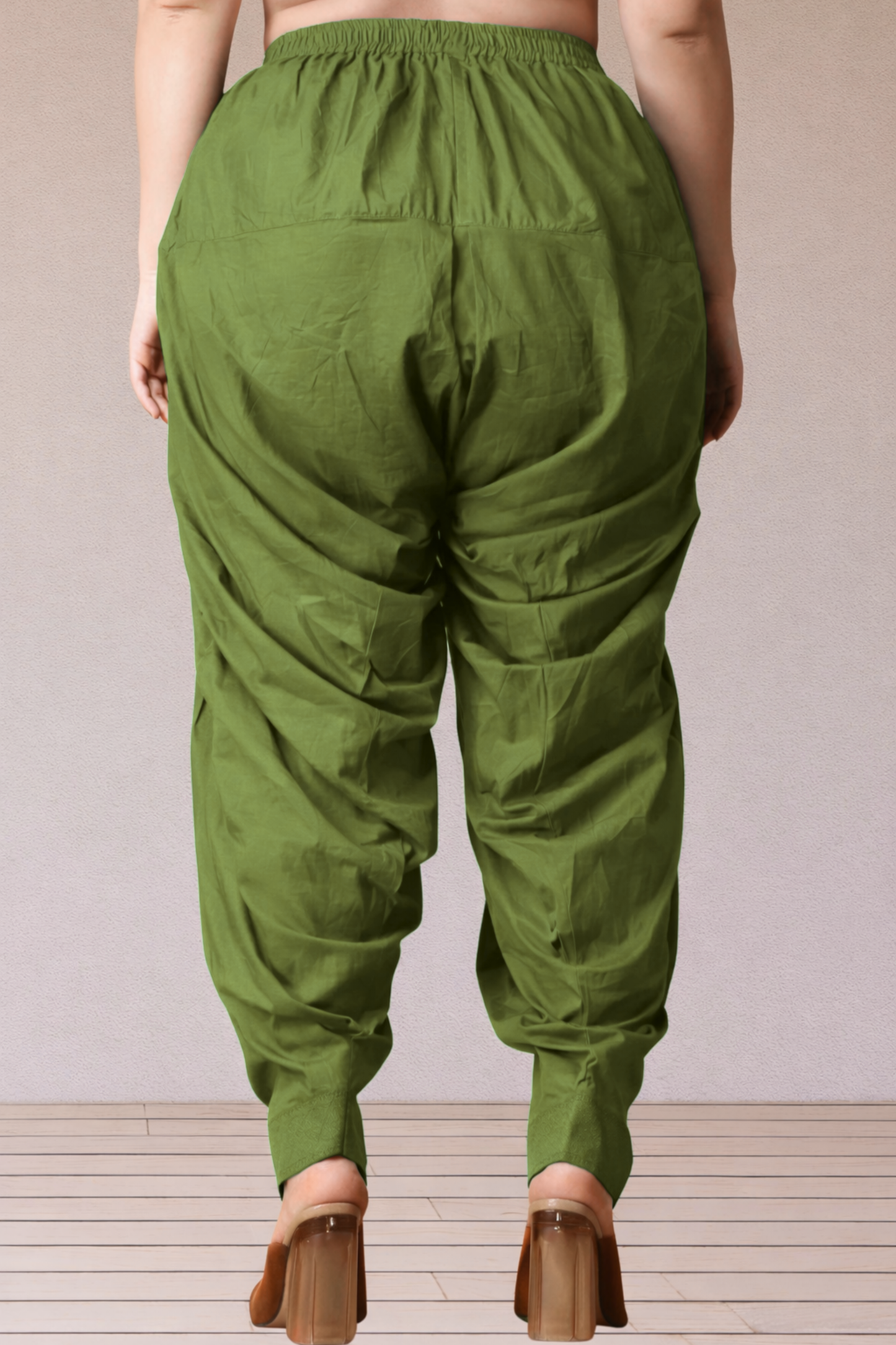 Mehandi Green Cotton Patiala Salwar