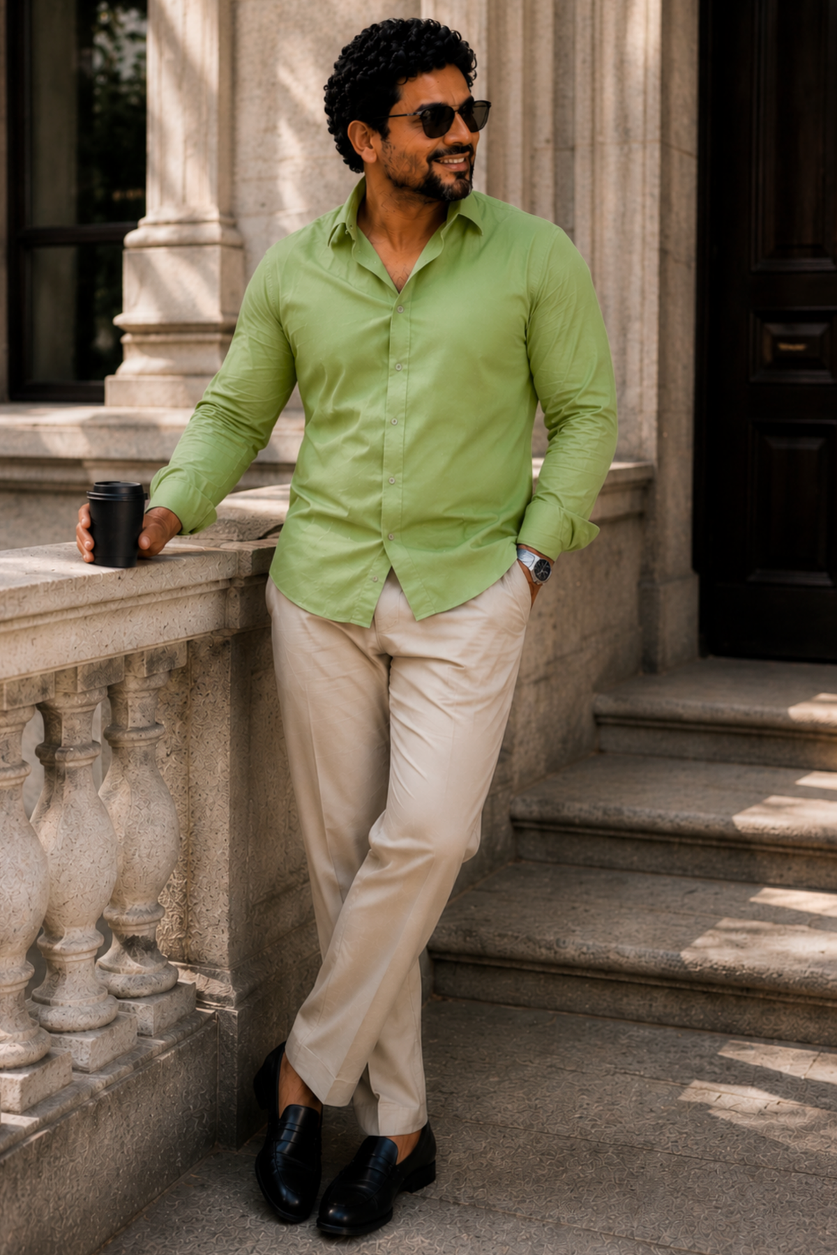 Light Green Poplin Cotton Shirt
