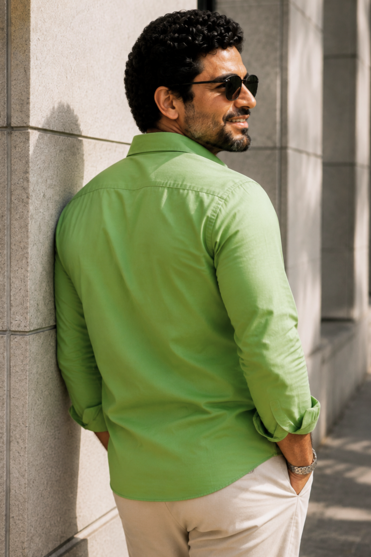 Light Green Poplin Cotton Shirt