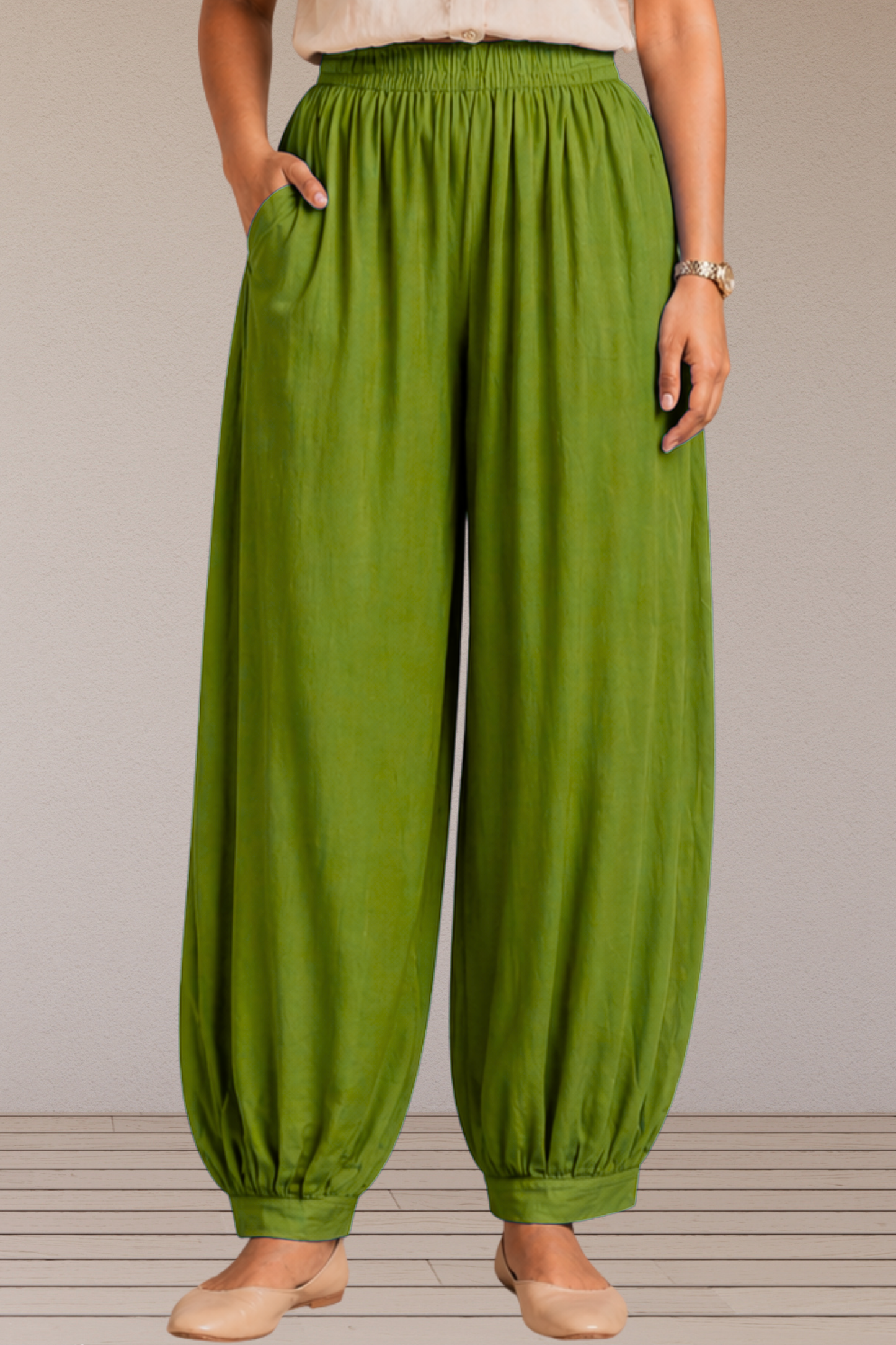 Light Green Rayon Afghani Pants