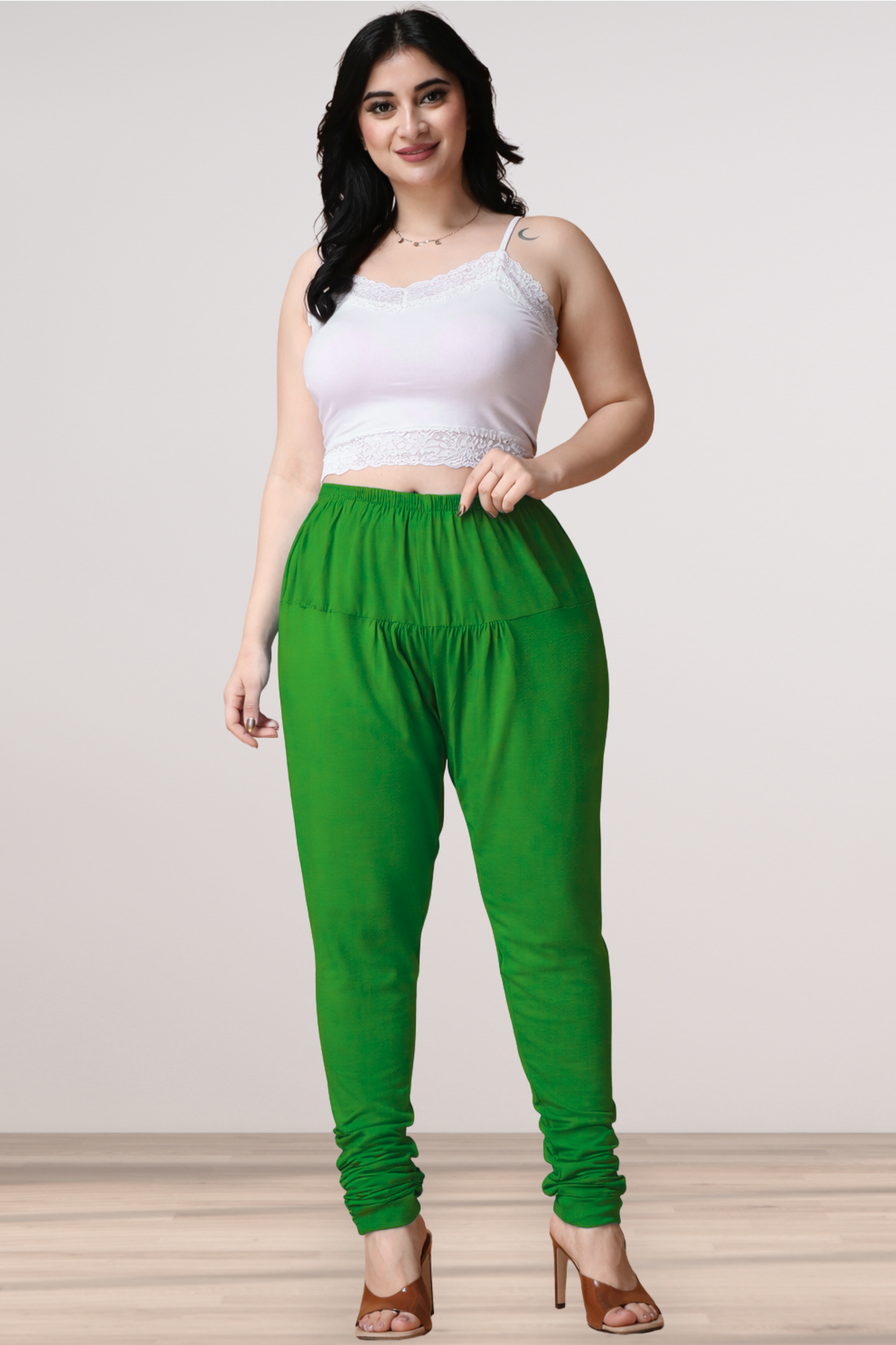 Light Green Cotton Churidar Pants