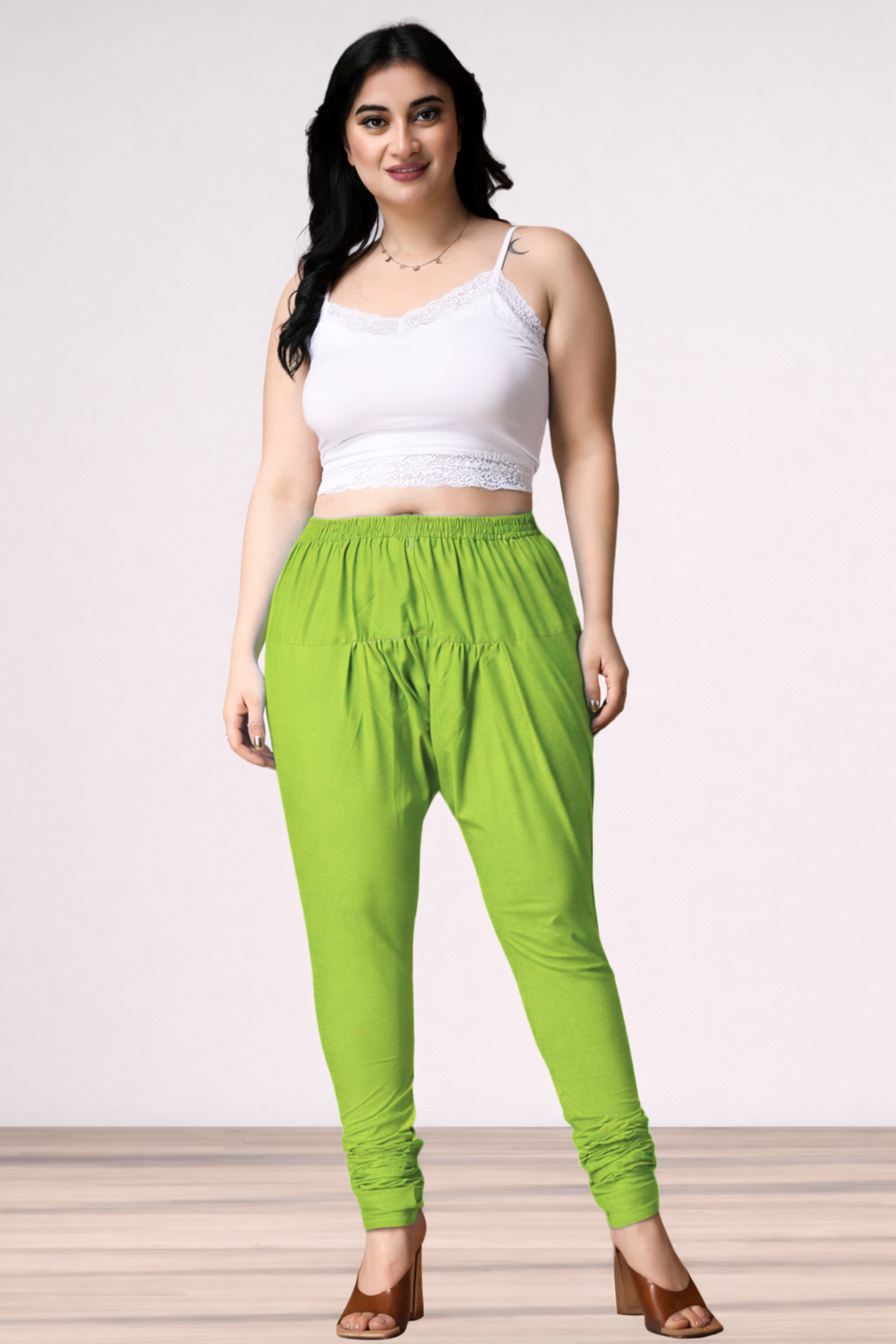 Light Green Rayon Churidar Pants