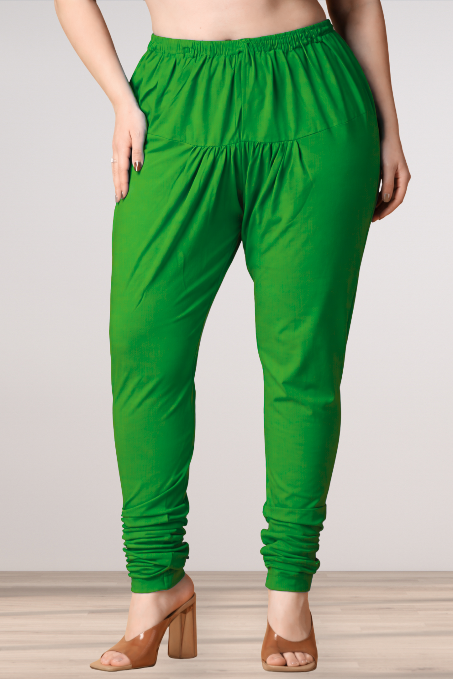 Light Green Cotton Churidar Pants