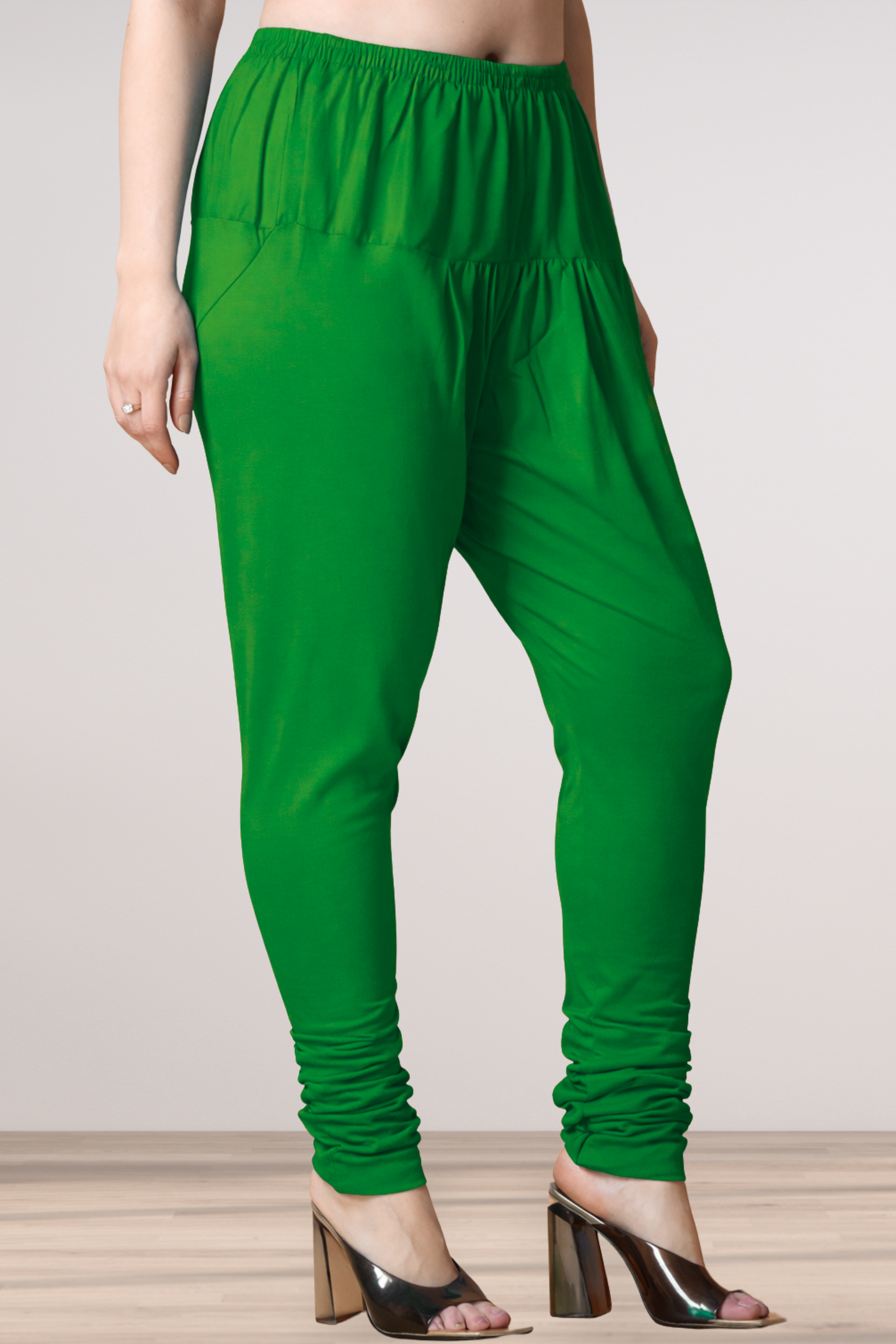Light Green Cotton Churidar Pants