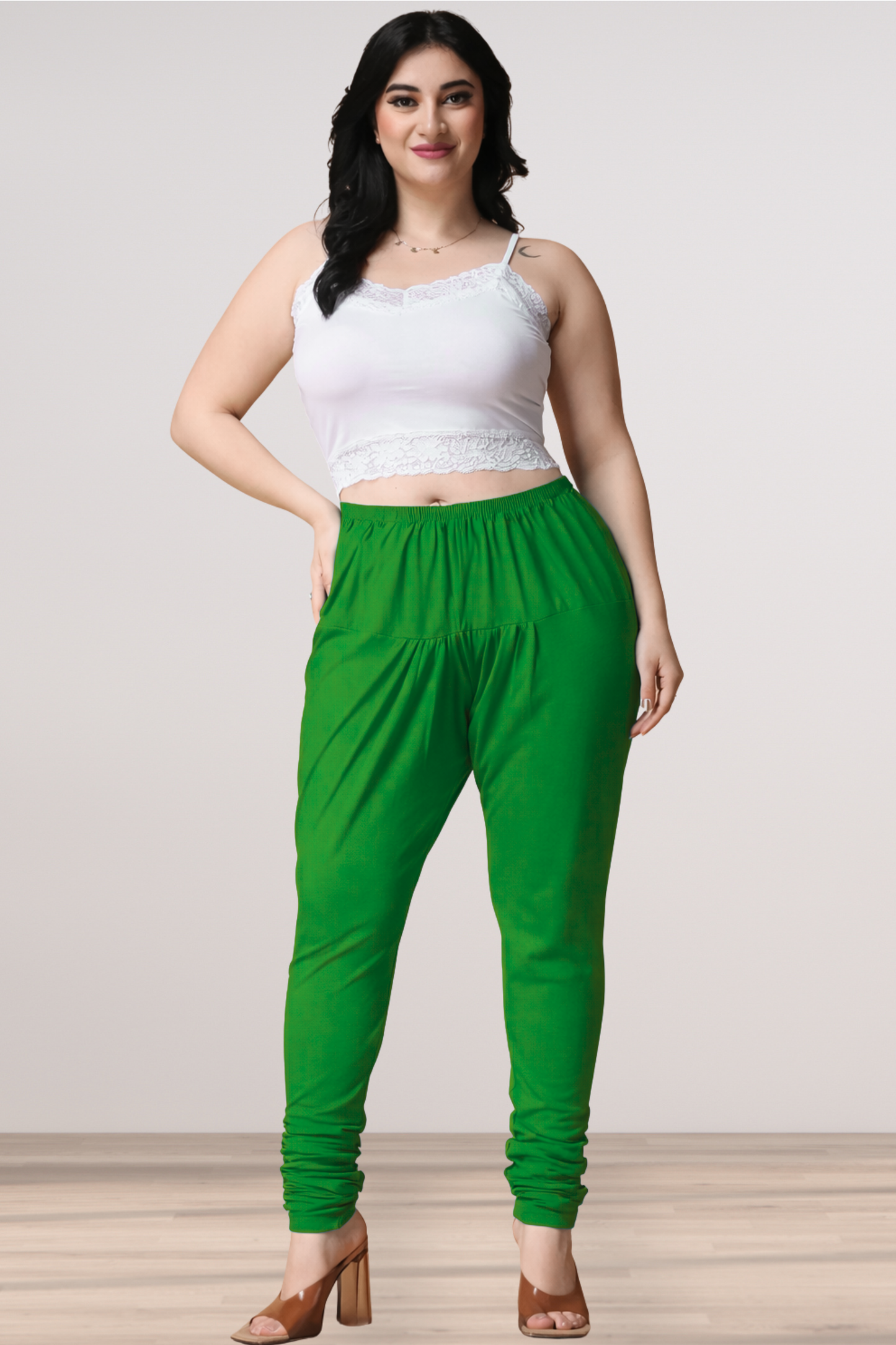 Light Green Cotton Churidar Pants