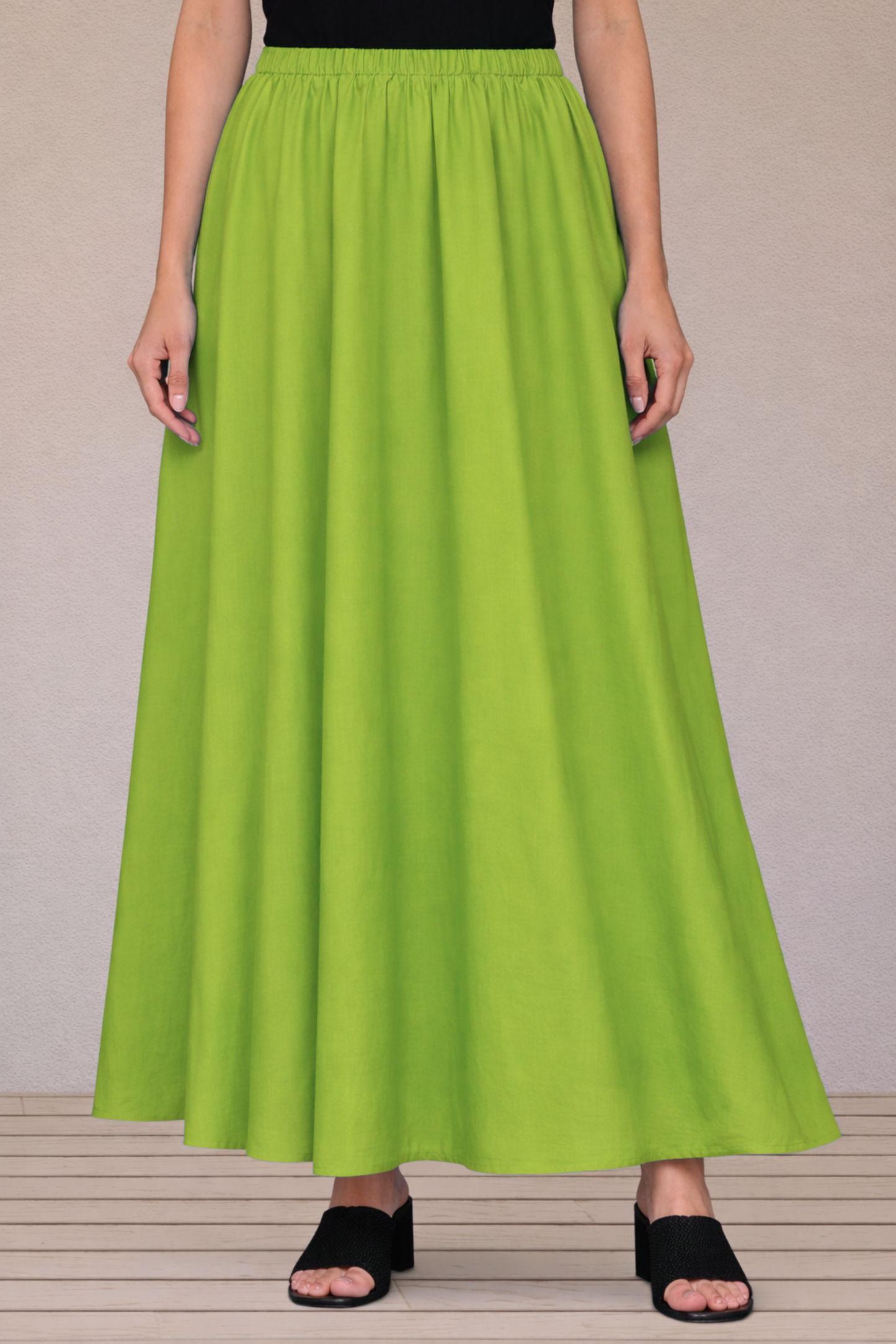 Light Green Rayon Long Skirt