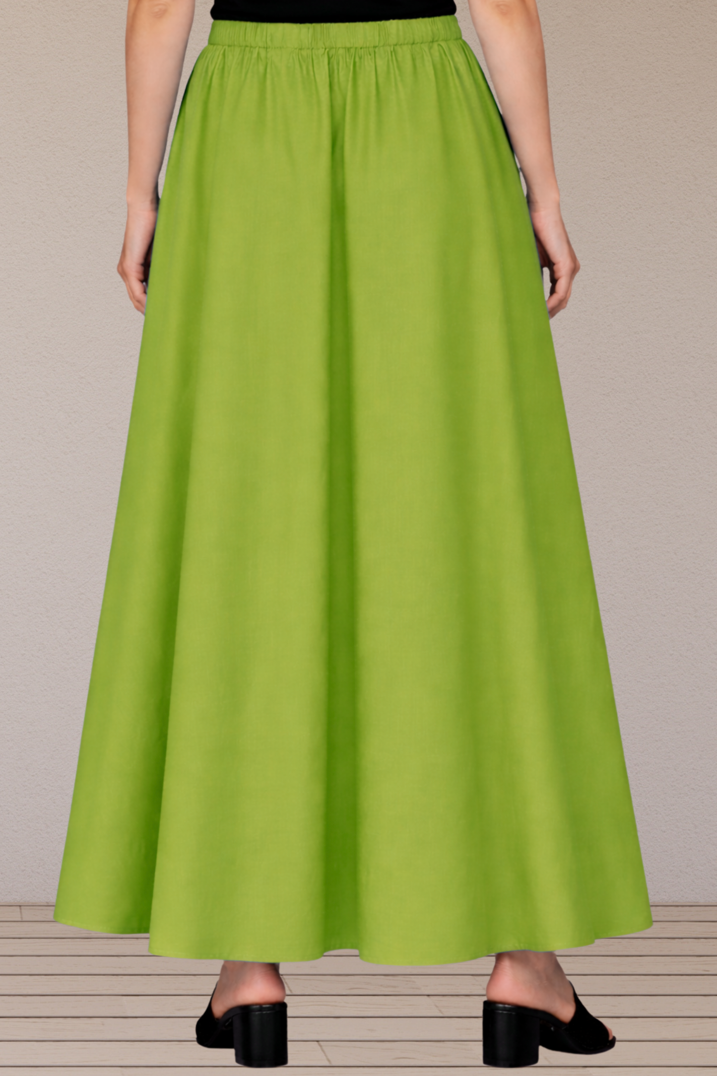 Light Green Rayon Long Skirt