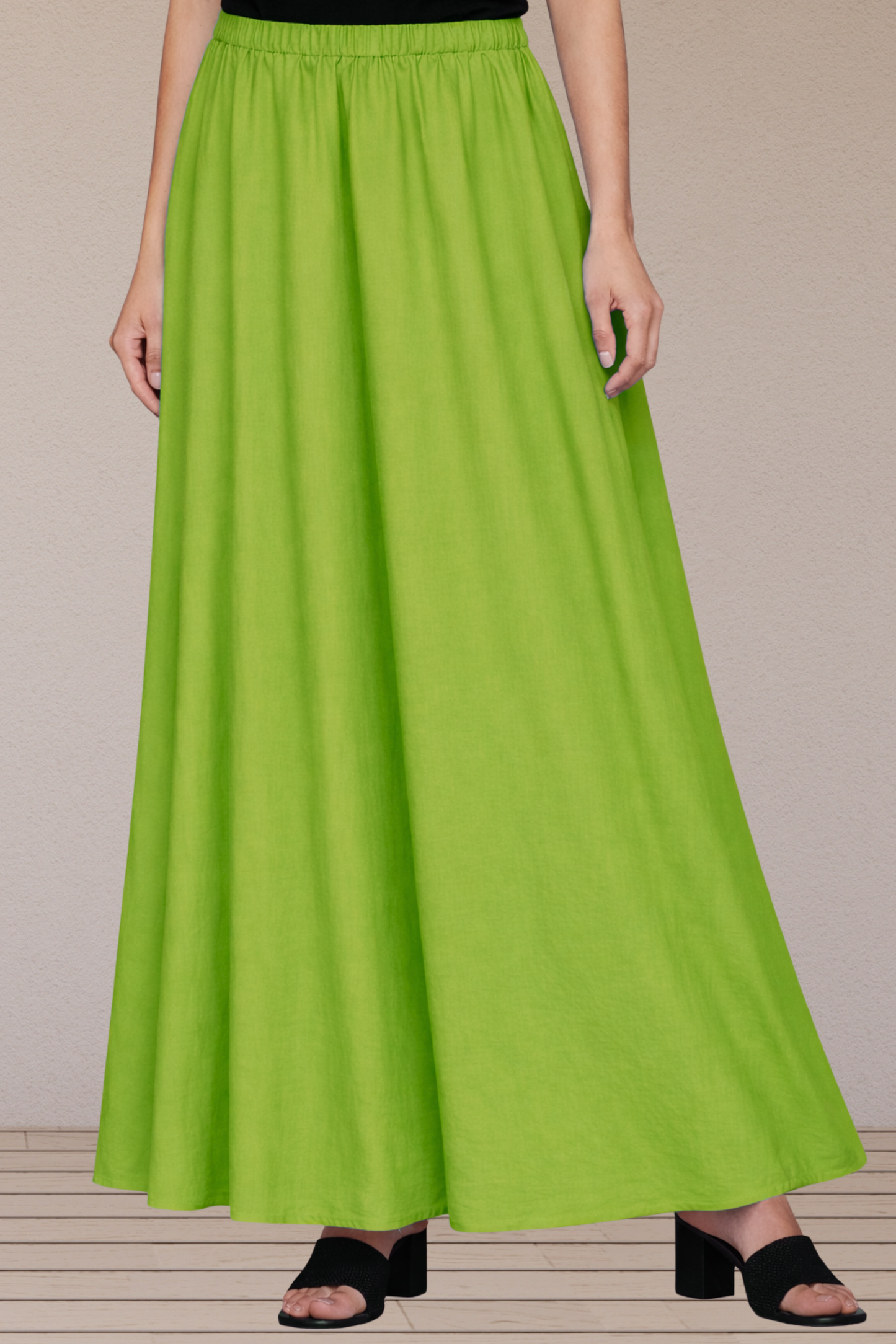 Light Green Rayon Long Skirt