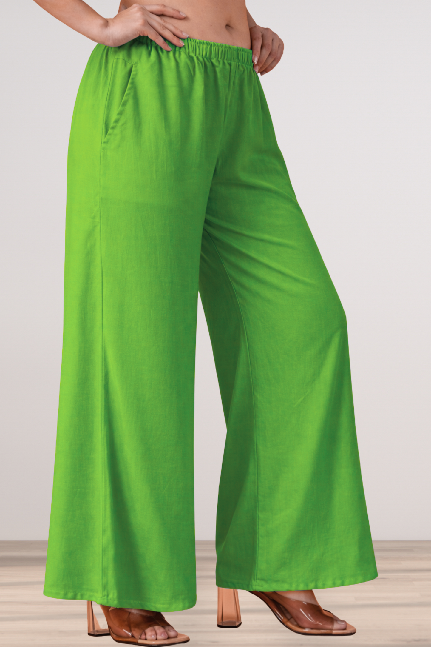 Light Green Rayon Loose Palazzo