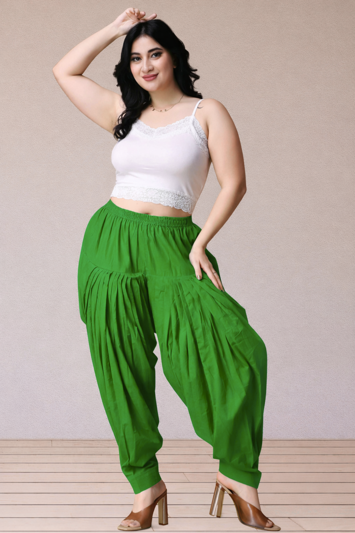 Light Green Cotton Patiala Salwar