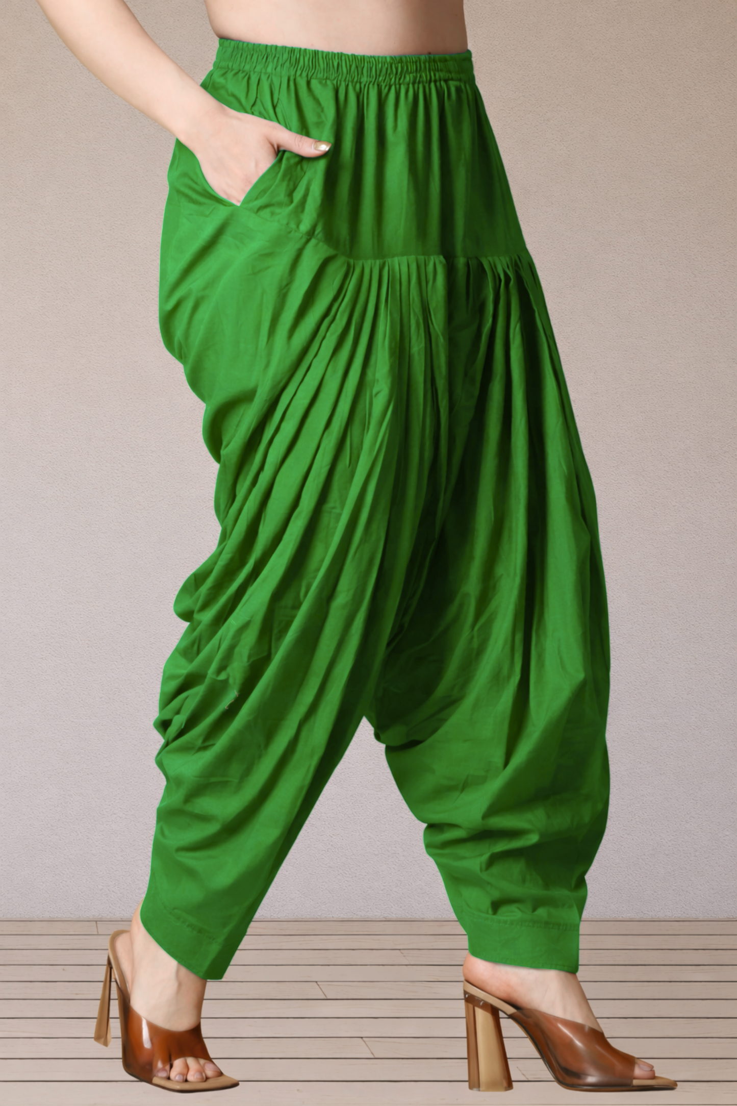 Light Green Cotton Patiala Salwar