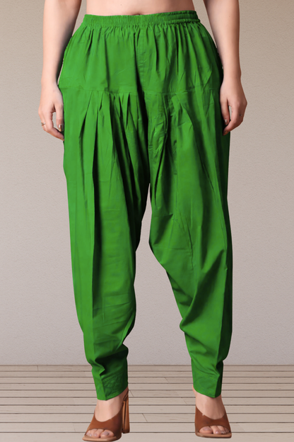 Light Green Classic Cotton Salwar With Pocket