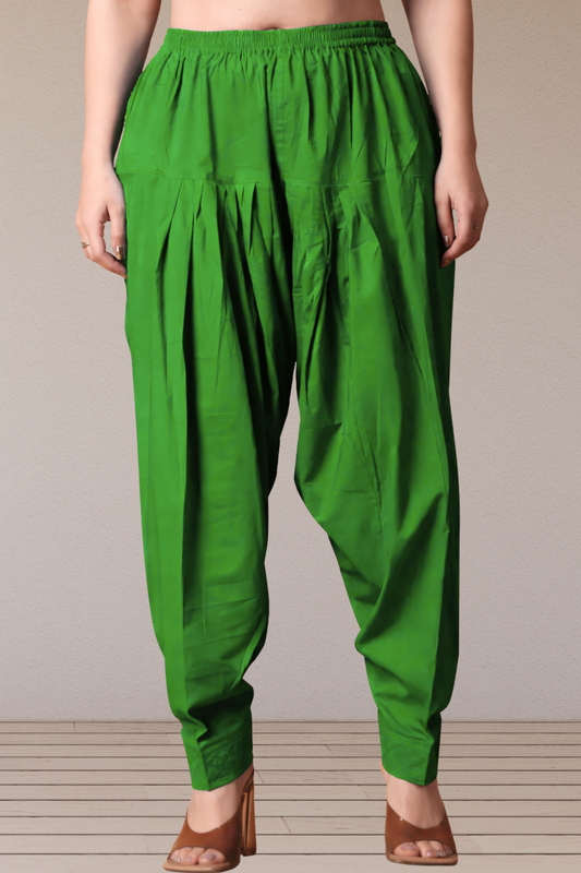 Light Green Pleated Cotton Salwar