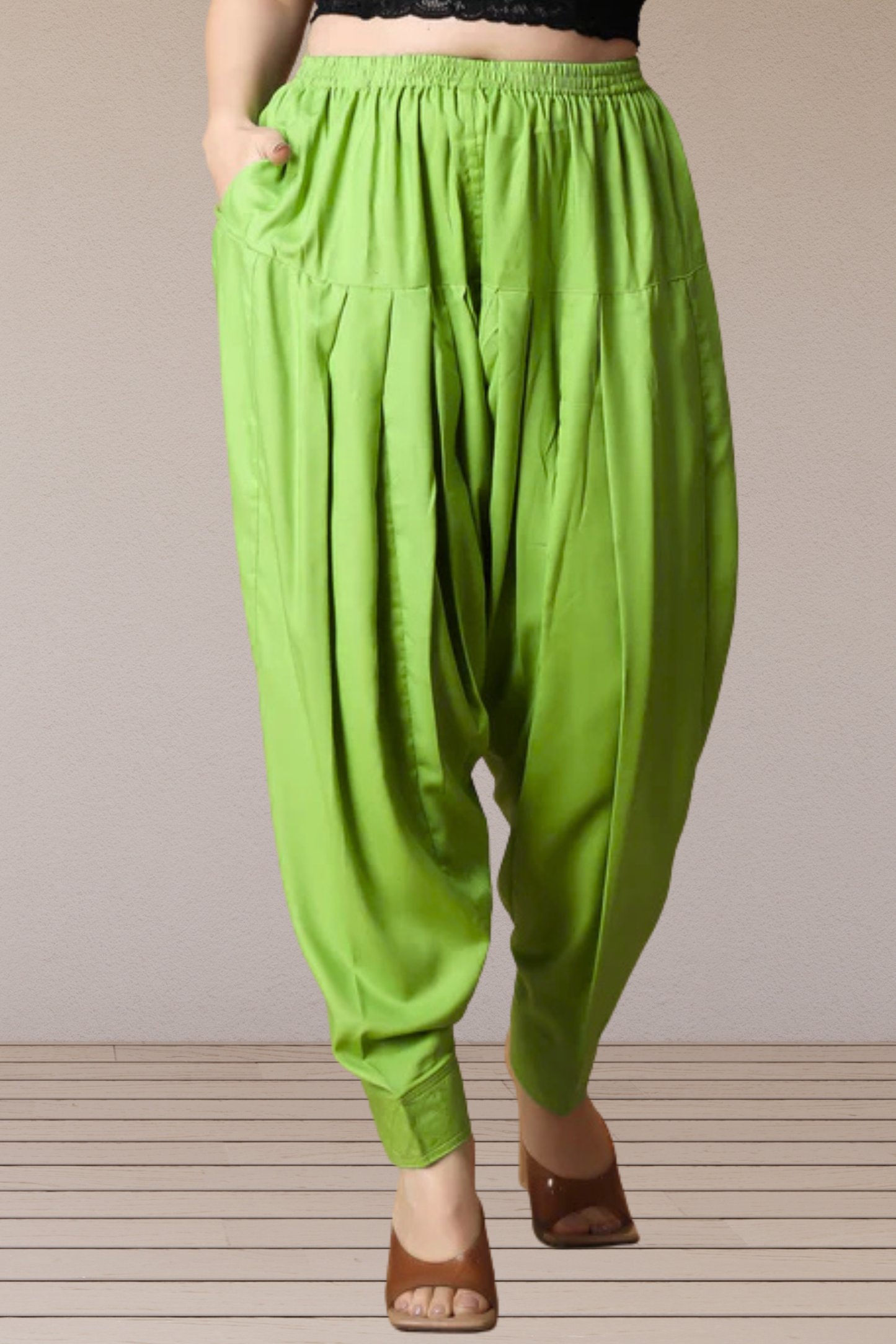 Light Green Rayon Pleated Salwar