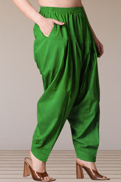 Light Green Classic Cotton Salwar With Pocket