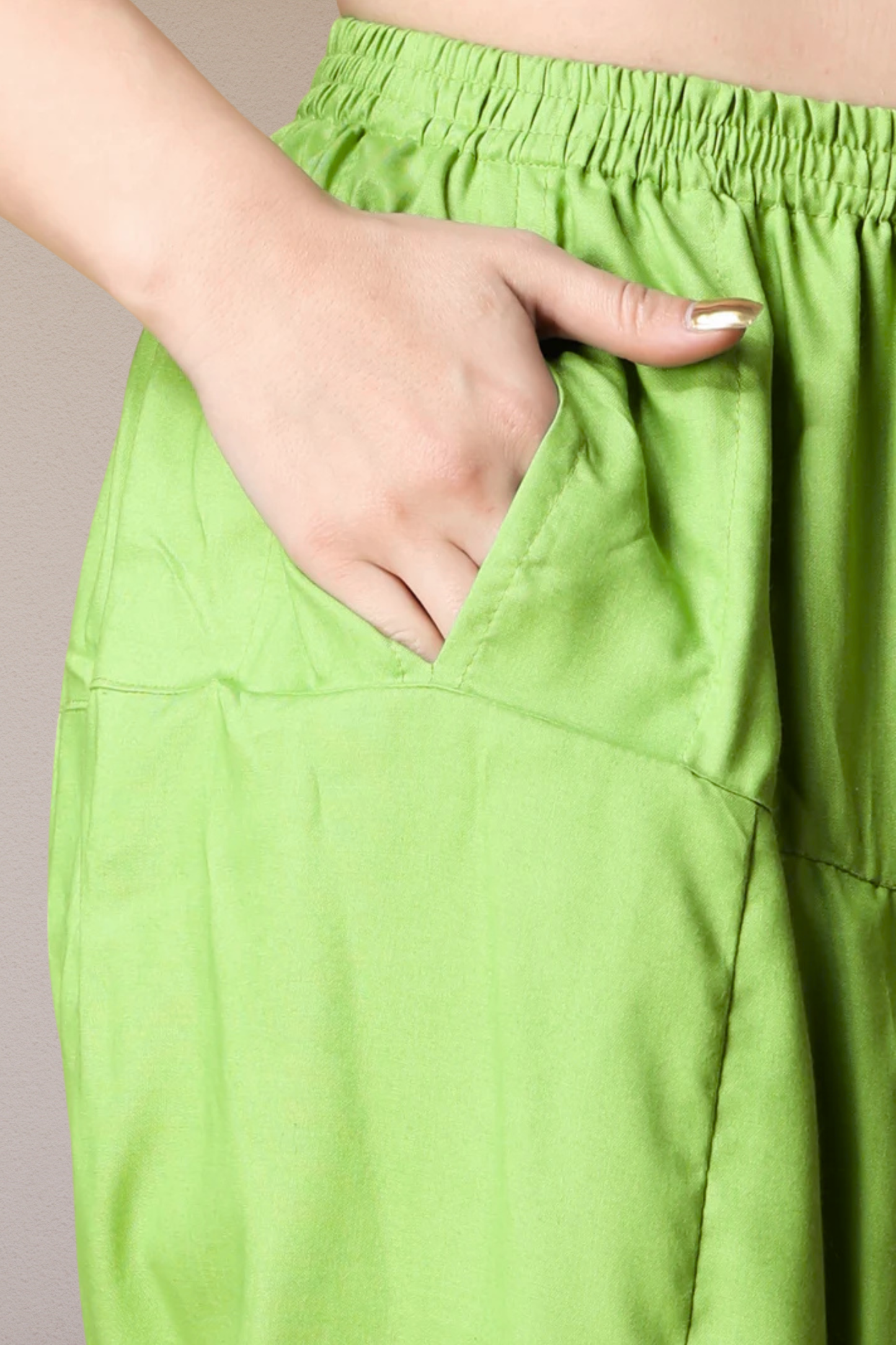 Light Green Rayon Pleated Salwar