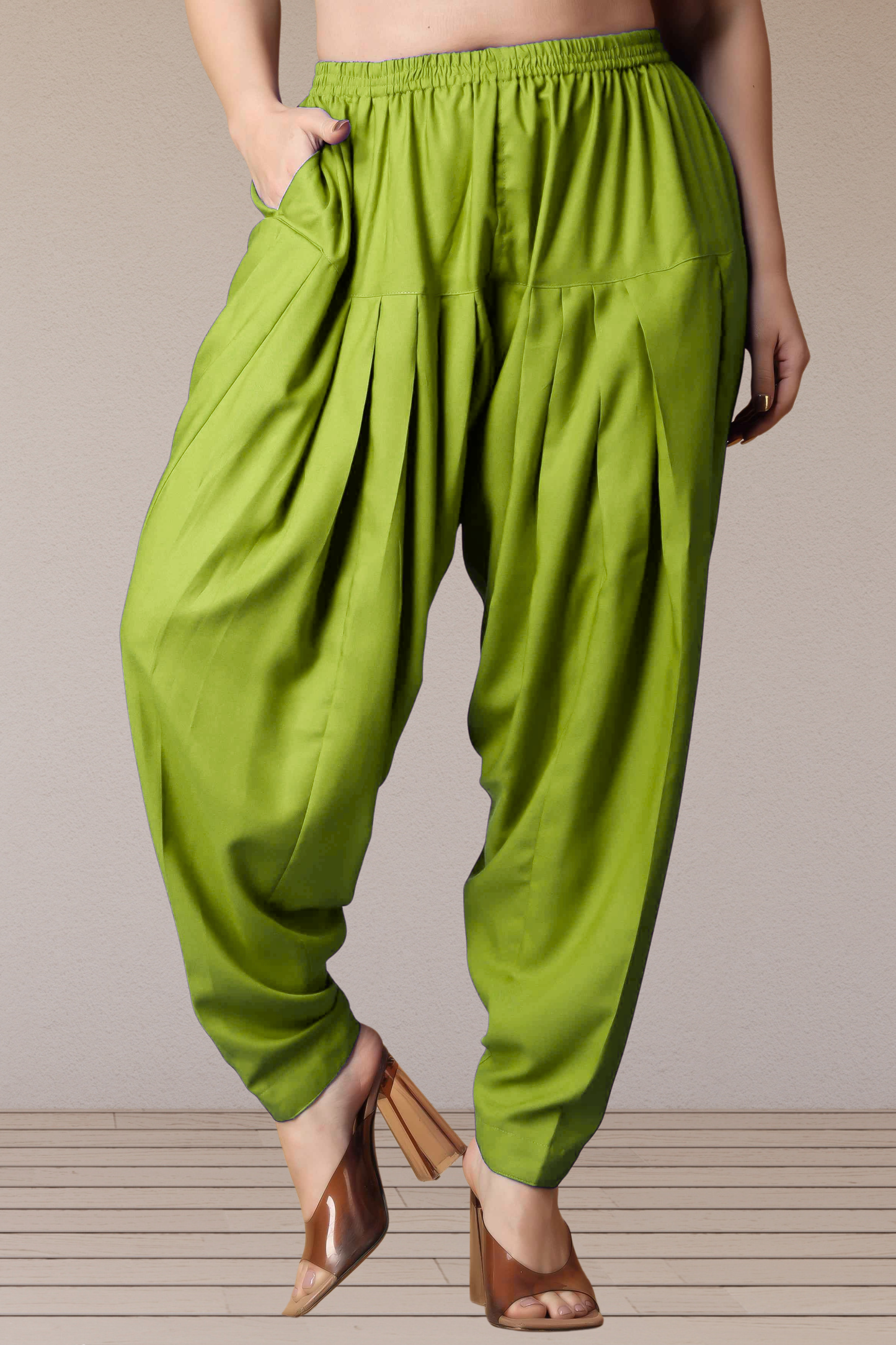 Light Green Straight Rayon Salwar Pants