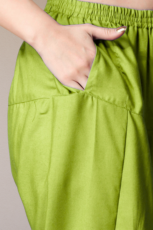Light Green Straight Rayon Salwar Pants