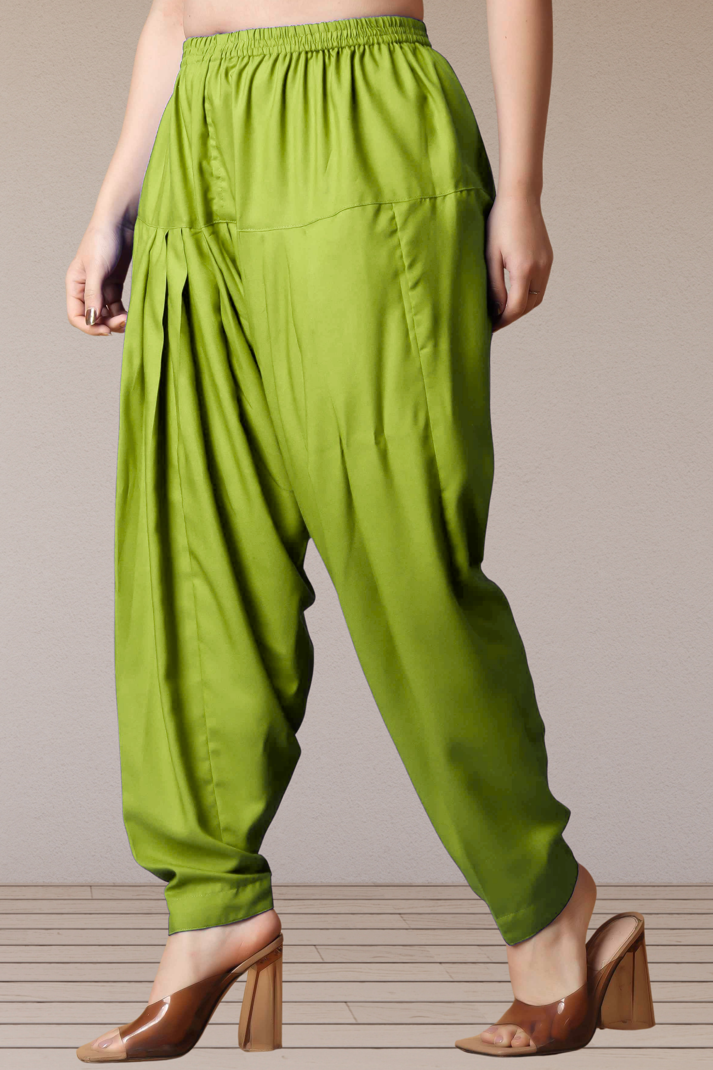 Light Green Straight Rayon Salwar Pants