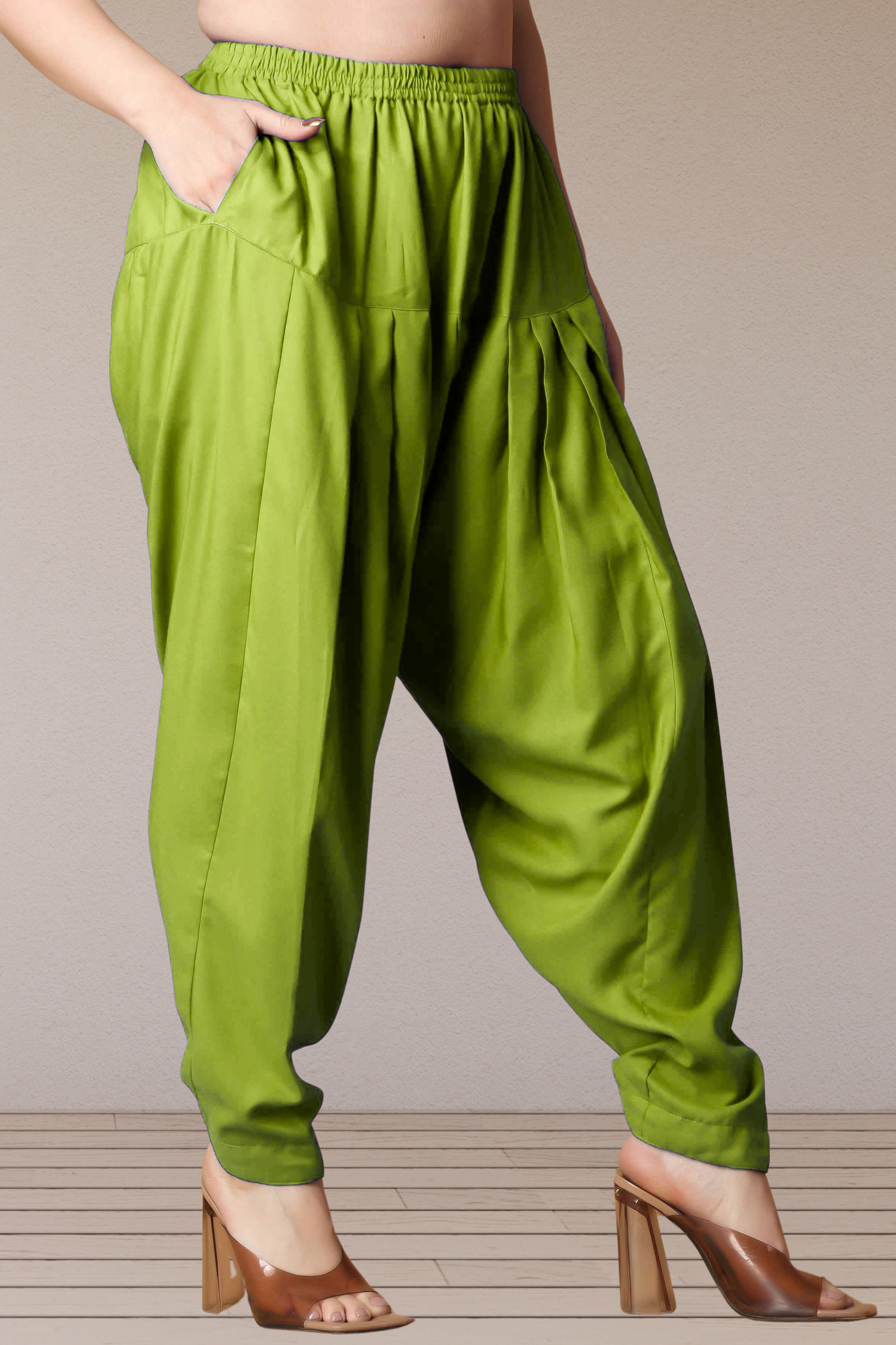 Light Green Straight Rayon Salwar Pants