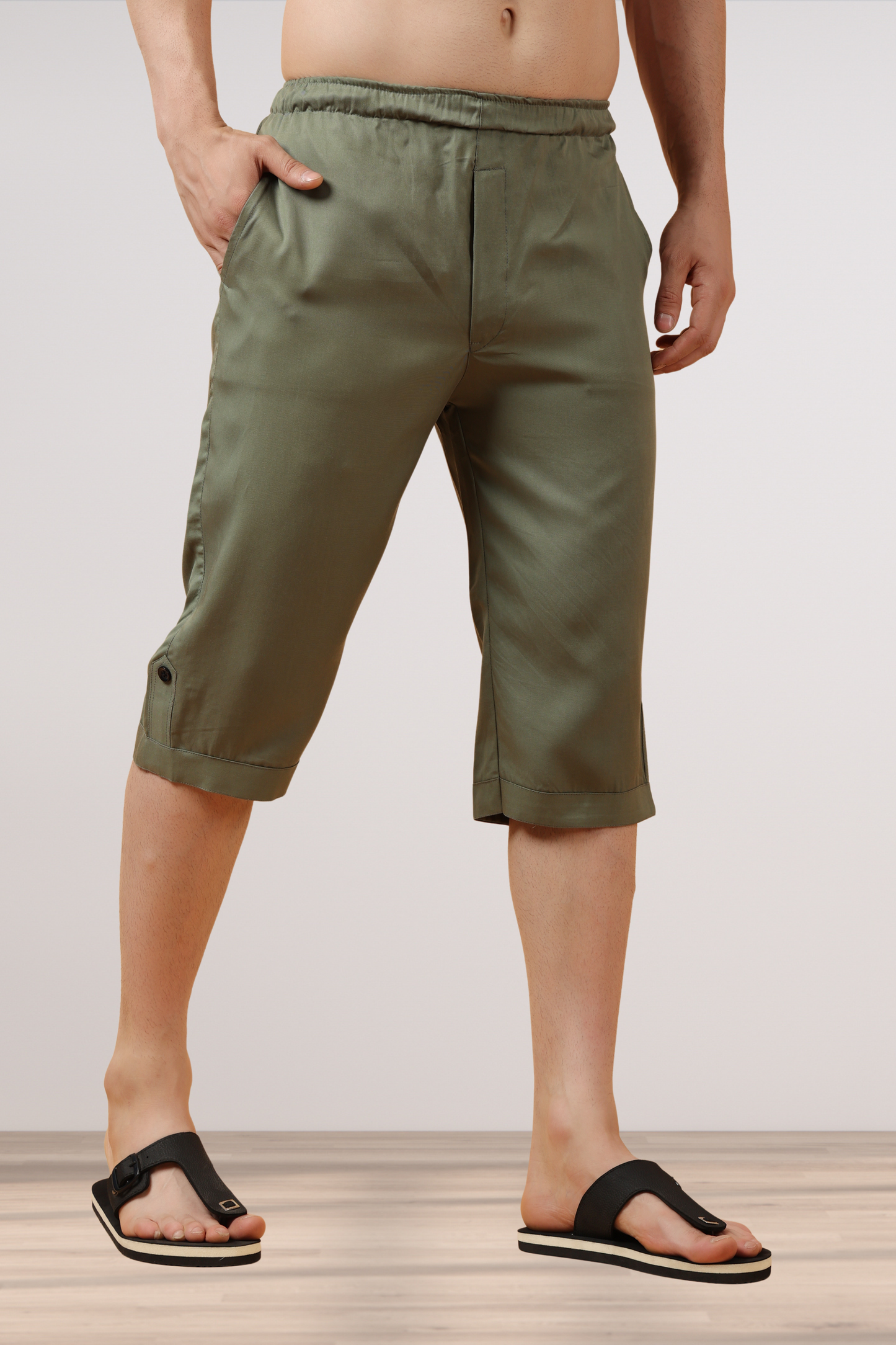 Bronze Green Tencel Capri