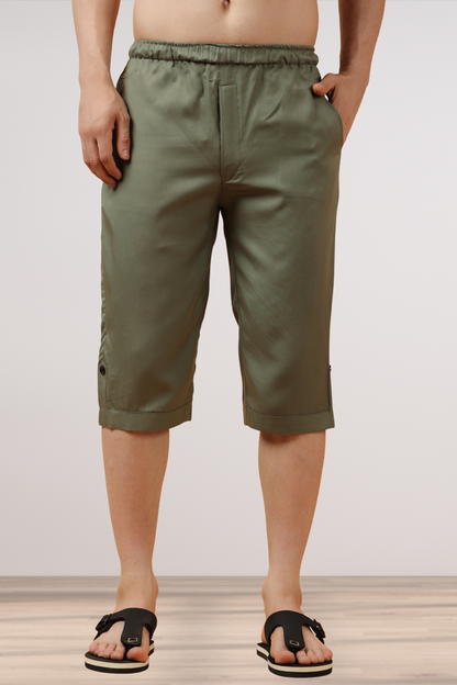 Bronze Green Tencel Capri