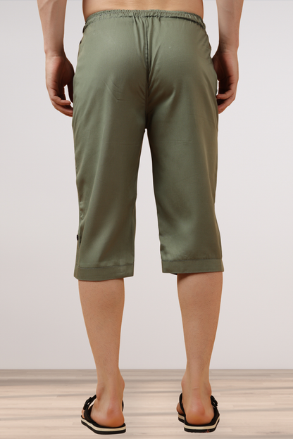 Bronze Green Tencel Capri