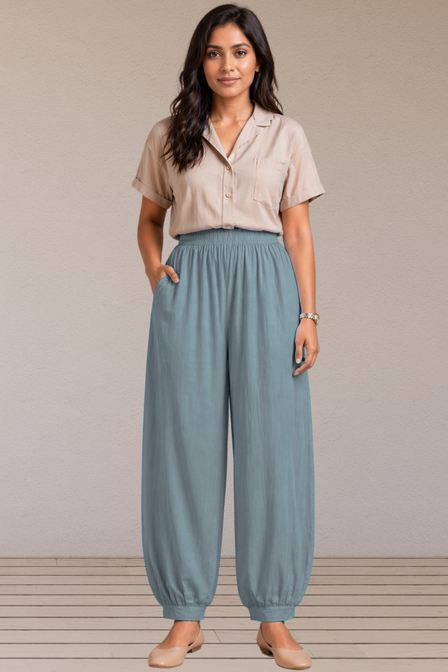 Light Grey Cotton Afghani Pants