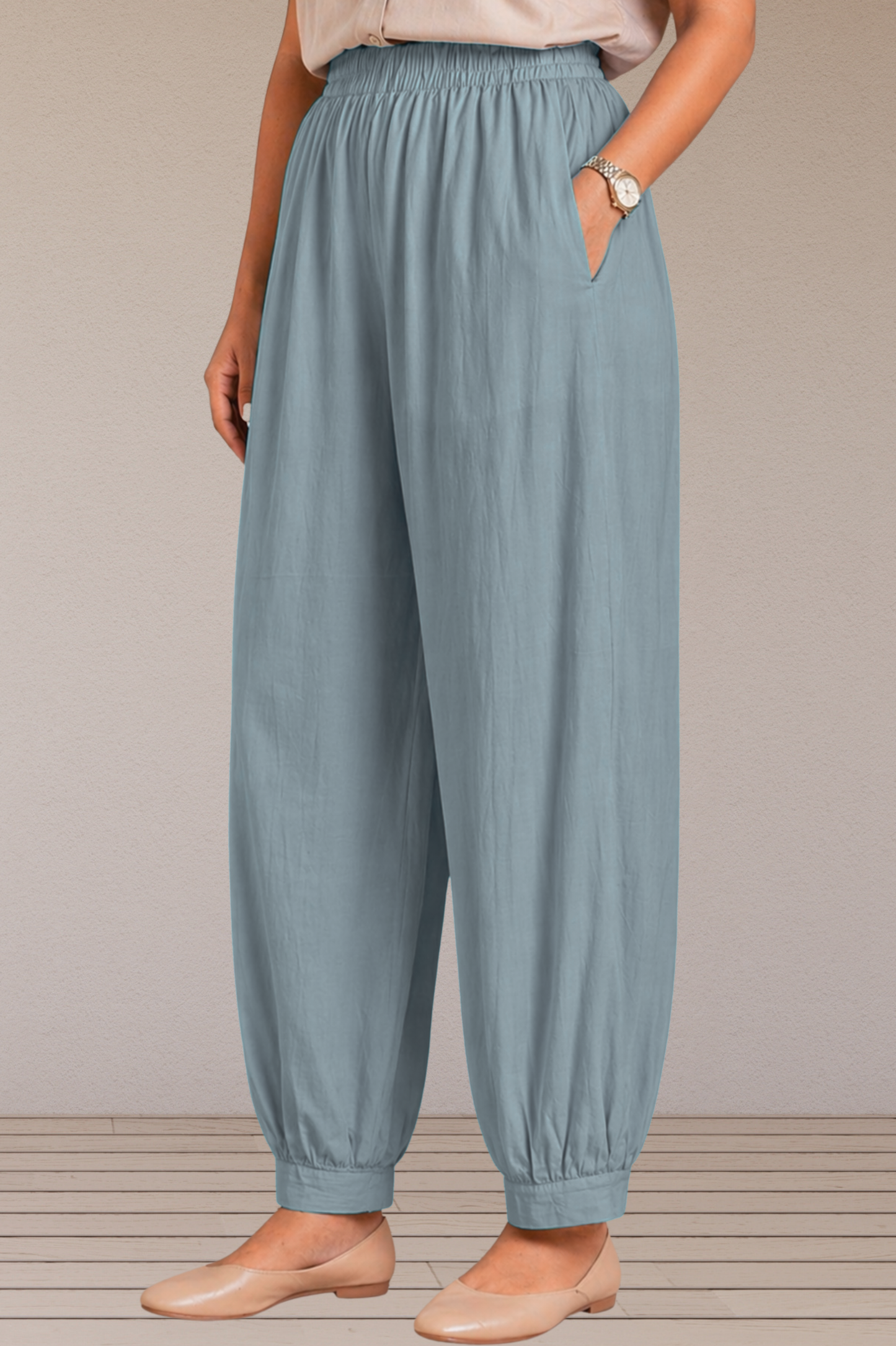 Light Grey Cotton Afghani Pants